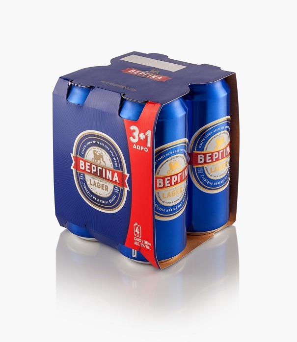 Μπύρα κουτί Premium Lager Βεργίνα (4×500 ml) -20%