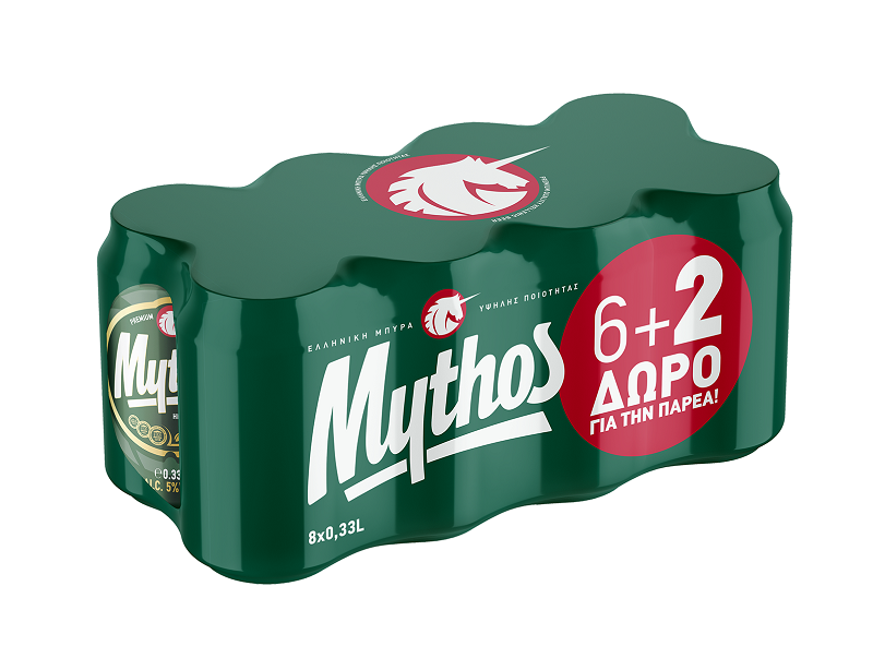 Μπύρα Κουτί Mythos (8×330 ml) 6+2 Δώρο