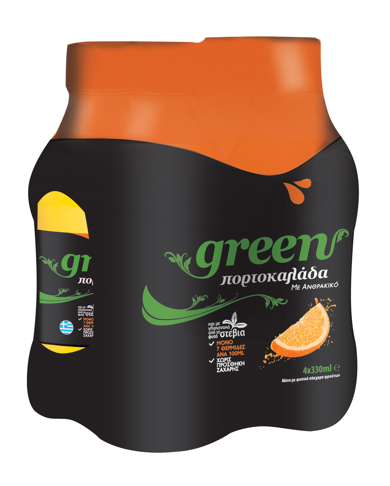 Green Cola Hellas Πορτοκαλάδα Green (4x330 ml)