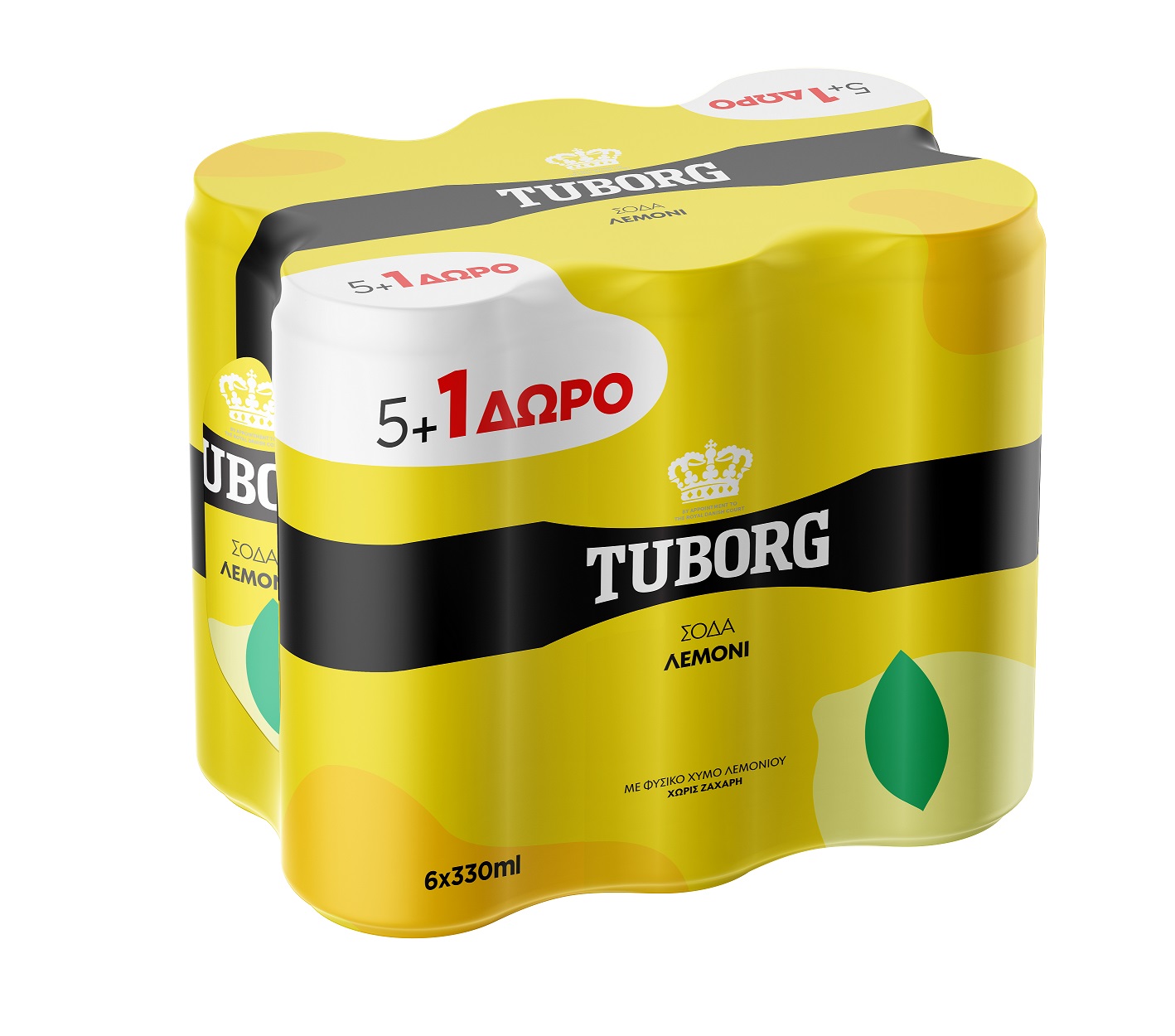 Lemon Soda Κουτί Tuborg (6×330 ml) 5+1 Δώρο