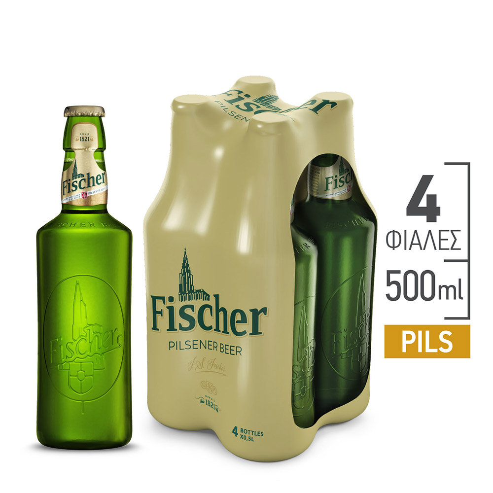 Μπύρα Pilsner Φιάλη Fischer (4×500 ml)