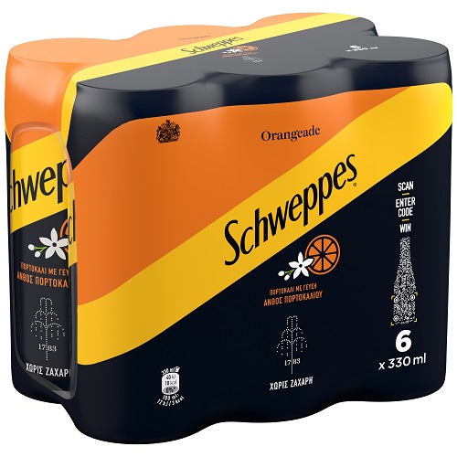 Πορτοκαλάδα Κουτί Schweppes (6×330 ml)