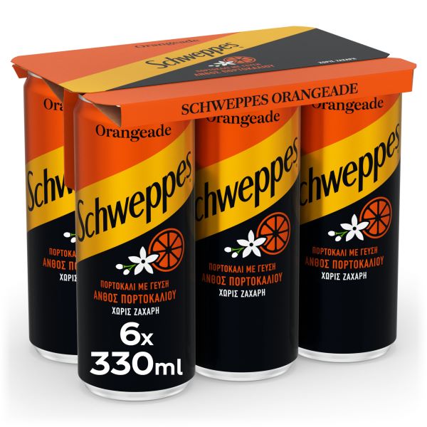 The Coca Cola Company Πορτοκαλάδα Κουτί Schweppes (6x330 ml) 