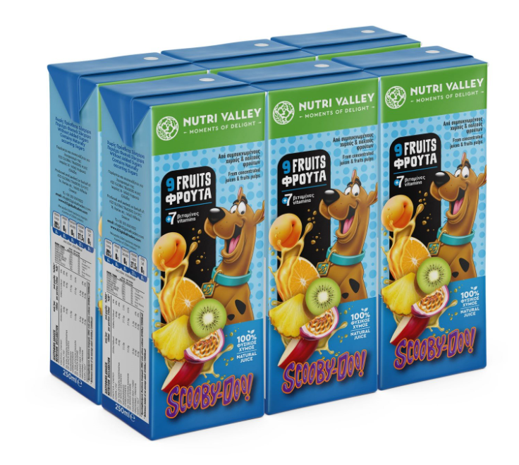 K22 Χυμός 9 Φρούτα Scooby Doo Nutri Valley (6x250 ml)