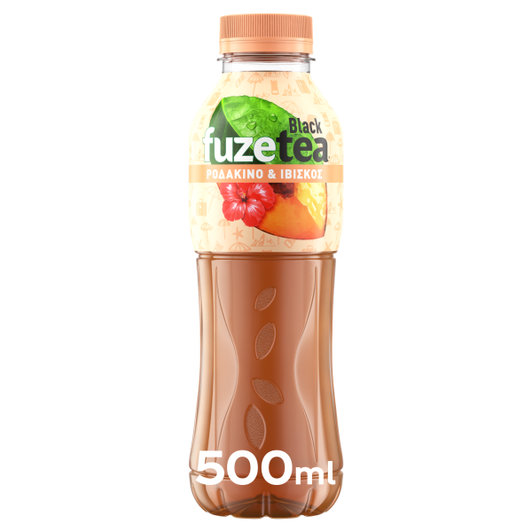 The Coca Cola Company Black Ice Tea Ροδάκινο με εκχύλισμα Ιβίσκου Fuze (500 ml)