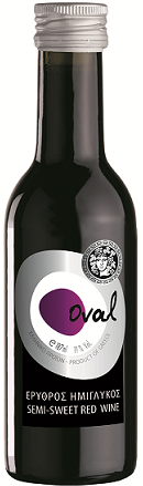 Οίνος Ερυθρός Ημίγλυκος Oval (187 ml)