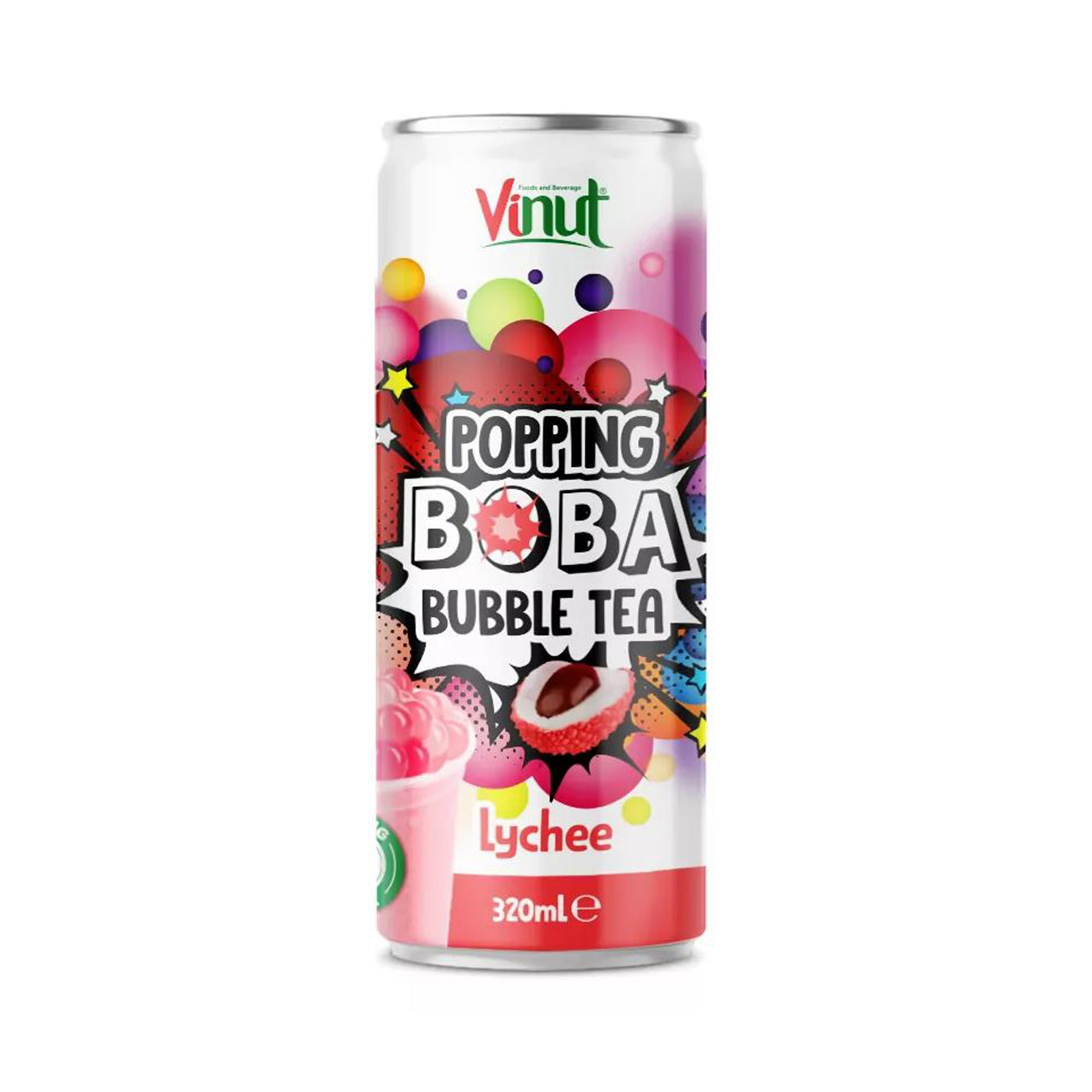 Vinut Bubble tea από μαύρο τσάι Lychee Vinut (320ml)