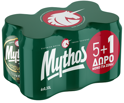 Μπύρα Κουτί Mythos (6×330 ml) 5+1 Δώρο