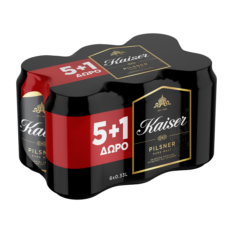Μπύρα Κουτί Kaiser (6×330 ml) 5+1 Δώρο