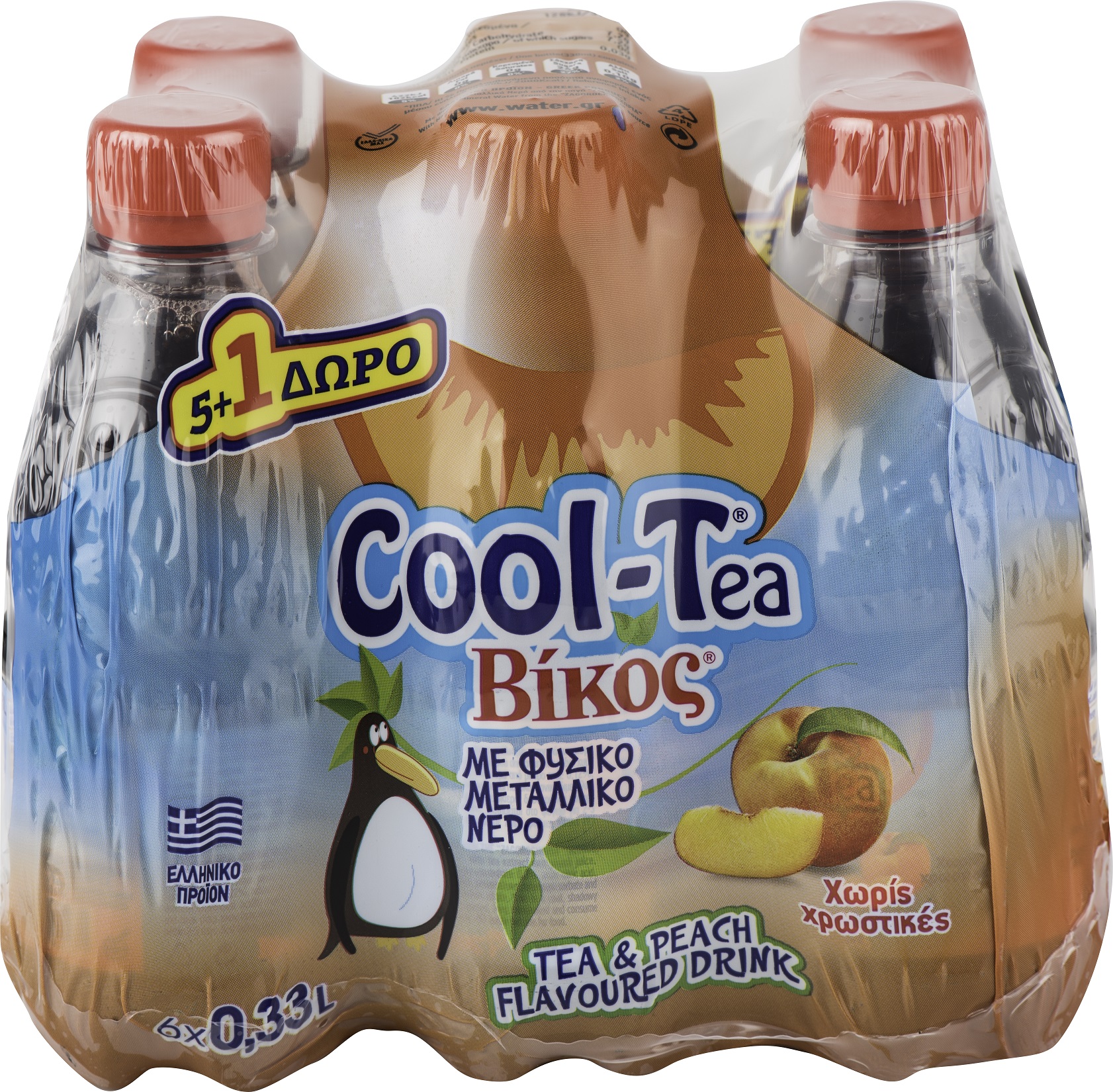 Cool tea Ροδάκινο Βίκος (6×330 ml) 5+1 Δώρο