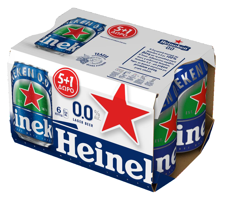 Μπύρα Χωρίς Αλκοόλ Κουτί Heineken 0.0 (6x330ml) 5+1 Δώρο