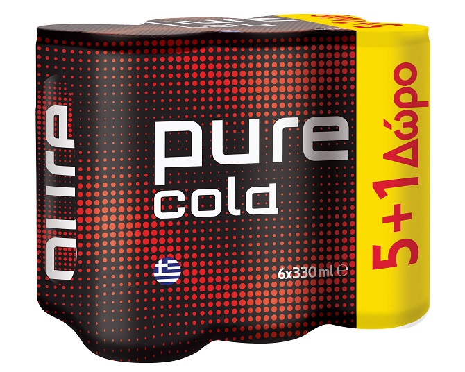Αναψυκτικό κουτί Pure Cola (6×330 ml) 5+1 Δώρο