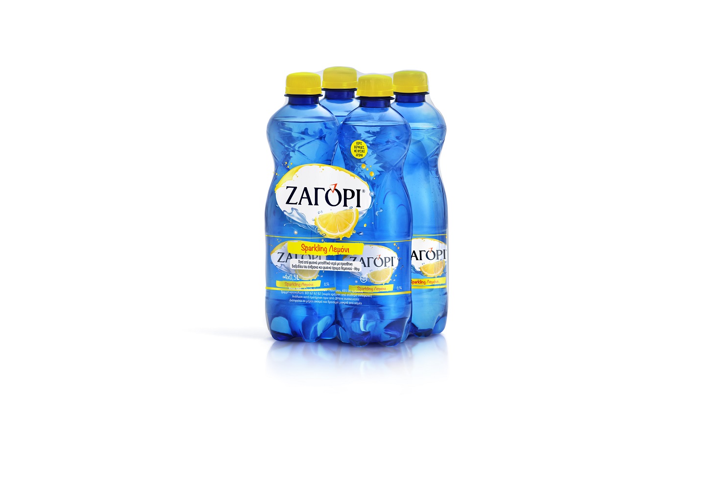 Νερό Φυσικό Μεταλλικό Ανθρακούχο Lemon-Lime Ζαγόρι Sparkling (4×500 ml)