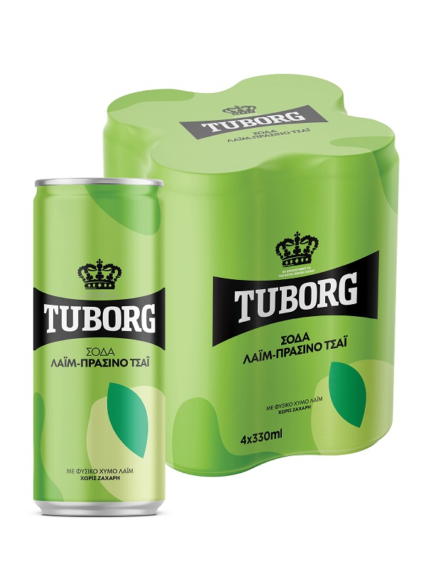 Σόδα Κουτί Lime – Πράσινο Τσάι Tuborg (4×330 ml)