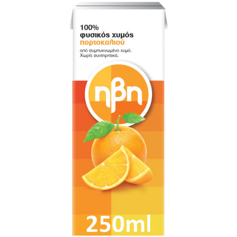 100% Φυσικός Χυμός Πορτοκάλι Ήβη (250 ml)