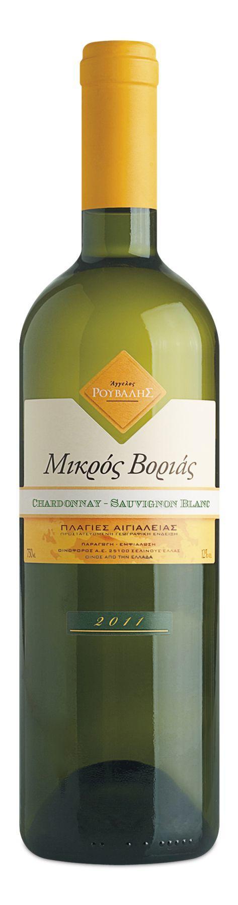 Οίνος Λευκός Μικρός Βοριάς Chardonnay-Sauvignon Οινοφόρος-Ρούβαλης (750 ml)