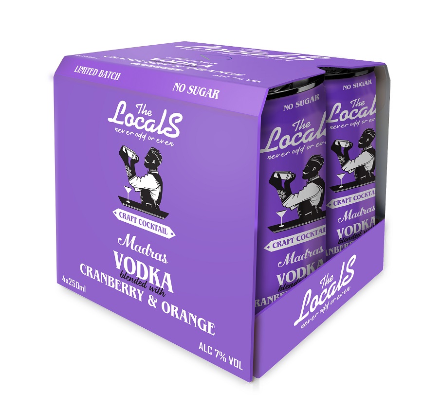 Έτοιμο cocktail βότκα με cranberry & πορτοκάλι The Locals (4x250 ml)