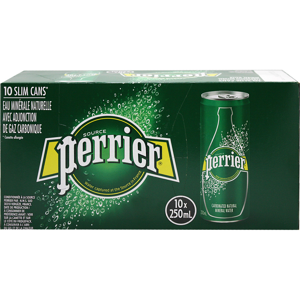 Νερό Φυσικό Μεταλλικό Ανθρακούχο Slim Can Perrier (10×250 ml)