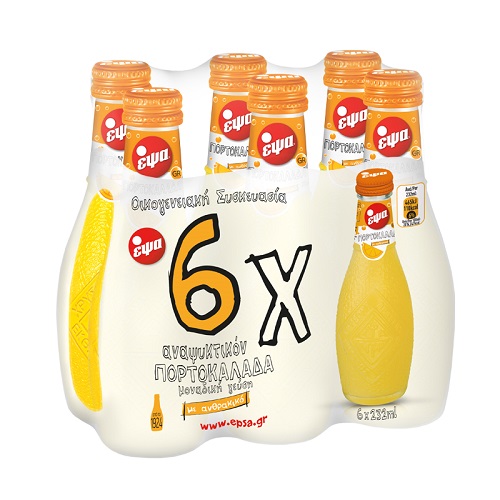 Πορτοκαλάδα με Ανθρακικό Φιάλη Έψα (6×232 ml)