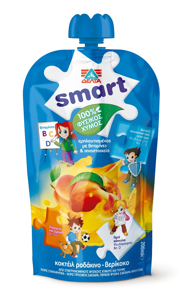 Χυμός Ροδάκινο, Βερίκοκο Δέλτα Smart (200 ml)