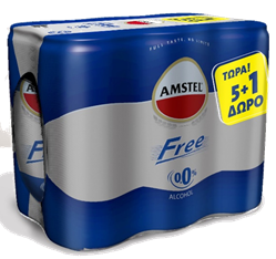 Μπύρα κουτί ΑΜΣΤΕΛ Free (6×330 ml) 5+1 Δώρο
