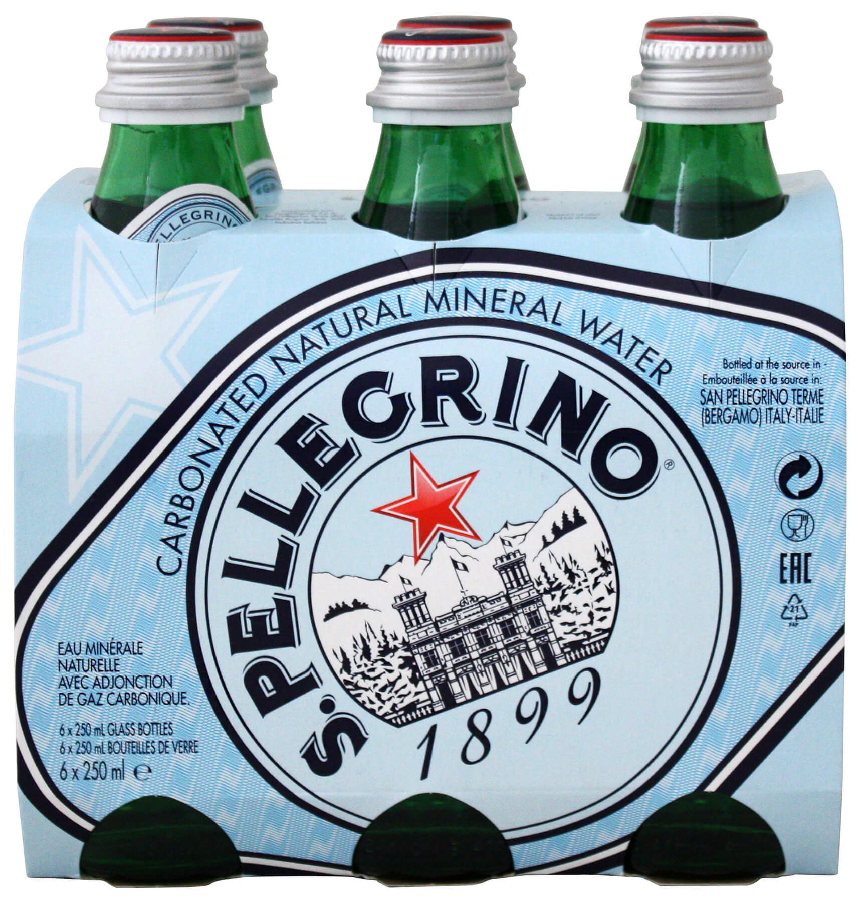 Νερό Φυσικό Μεταλλικό Ανθρακούχο San Pellegrino (6×250 ml)