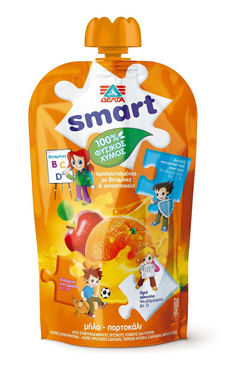 Χυμός Μήλο, Πορτοκάλι Δέλτα Smart (200 ml)