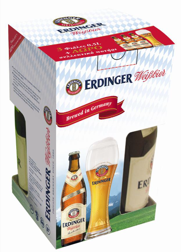 Μπύρα Φιάλη Erdinger (3Χ500 ml) + Δώρο Ποτήρι
