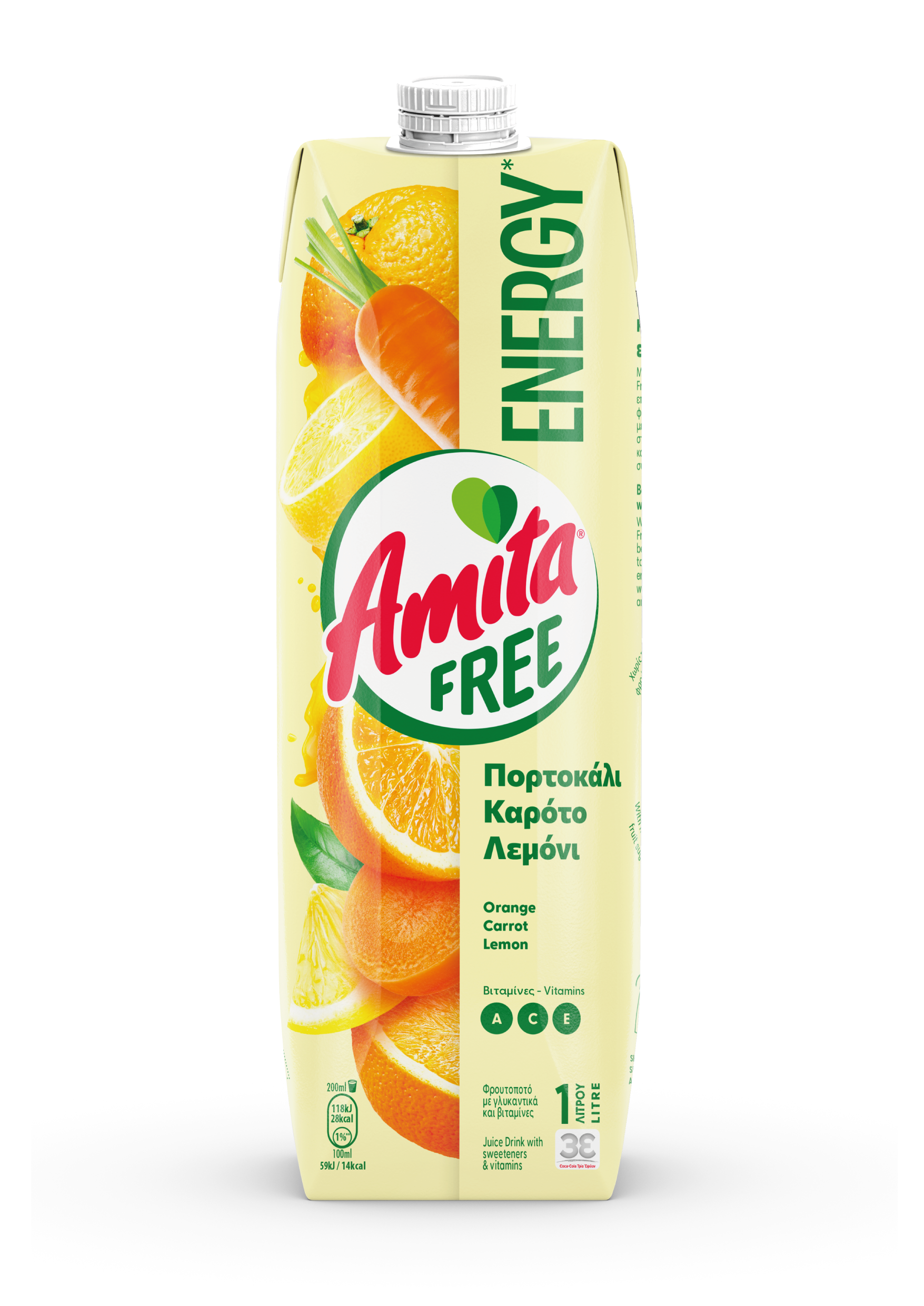 The Coca Cola Company Φρουτοποτό Energy Amita Free (1 lt)
