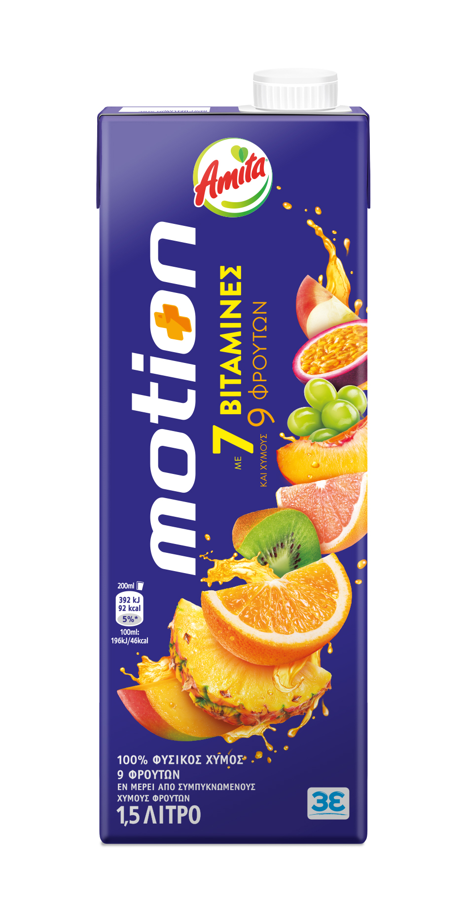 Φυσικός Χυμός 9 Φρούτων Amita Motion (1,5 Lt)