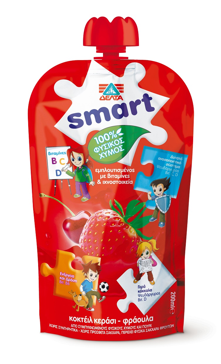 Χυμός Κεράσι, Φράουλα Δέλτα Smart (200 ml)