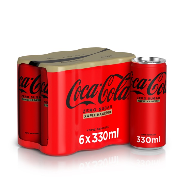 Coca-Cola Χωρίς Καφείνη Κουτί (6×330 ml)