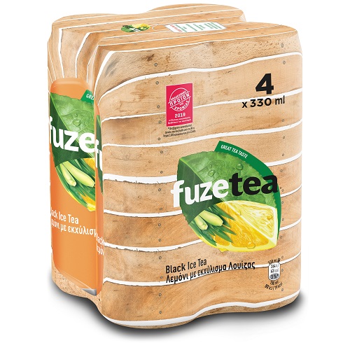 Black Ice Tea Λεμόνι με εκχύλισμα Λουίζας Fuze (4×330 ml)