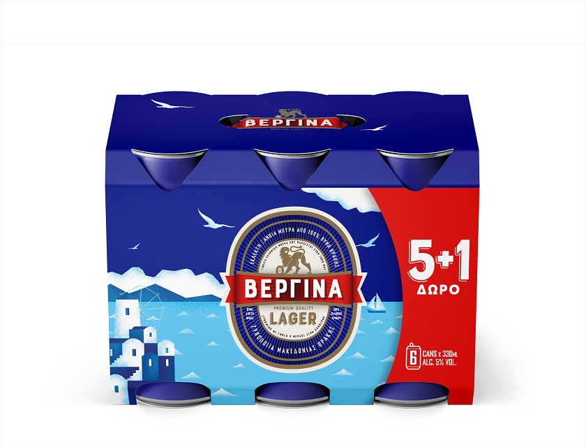 Μπύρα κουτί Premium Lager Βεργίνα (6×330 ml) 5+1 Δώρο
