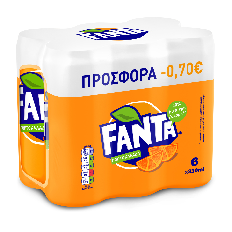 Πορτοκαλάδα Κουτί Fanta (6×330 ml) -0,70€