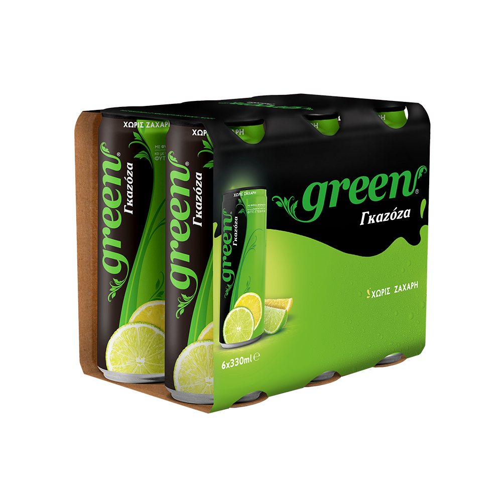 Green Cola Hellas Γκαζόζα Lemon Lime Green (6x330ml)