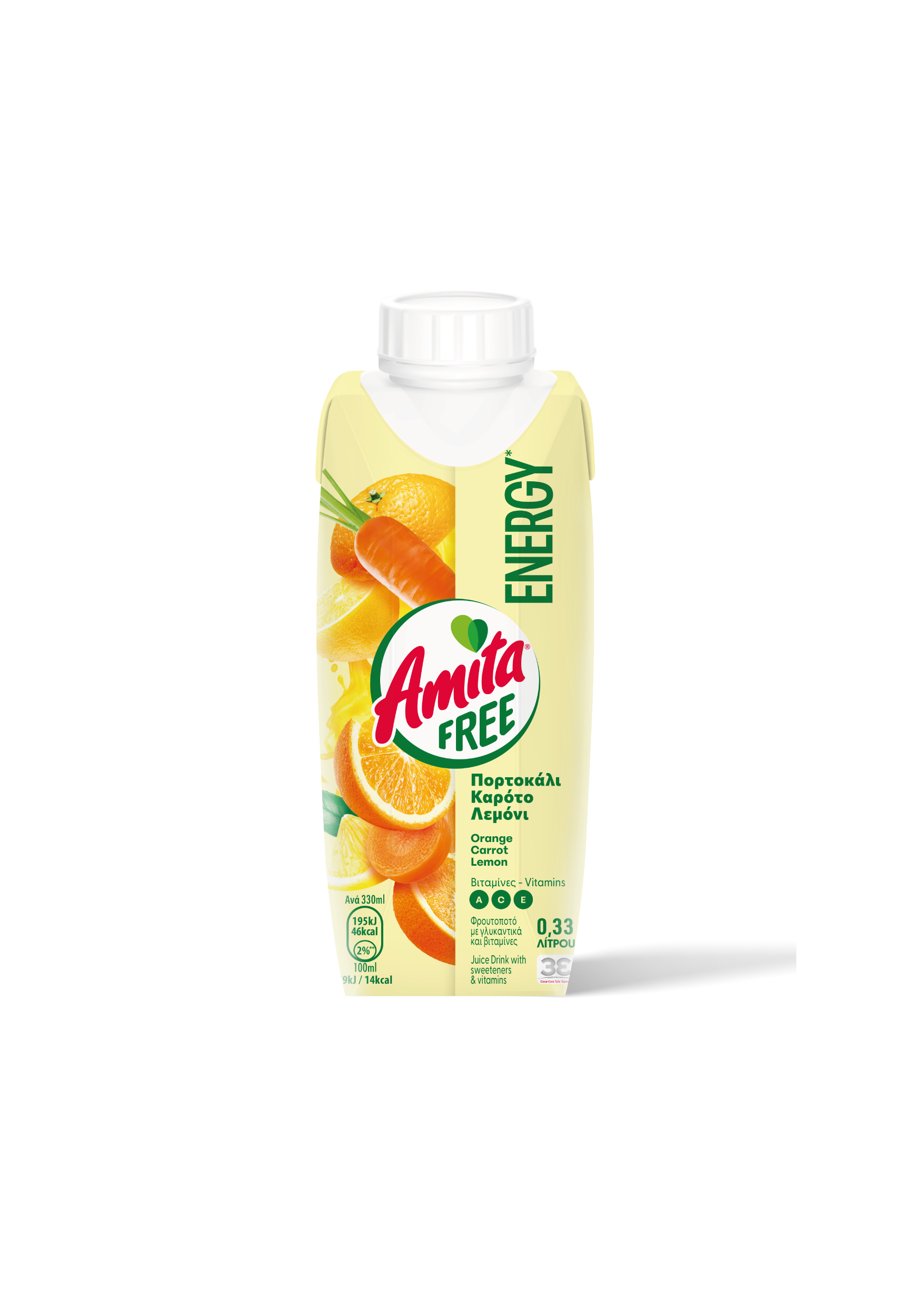 The Coca Cola Company Φρουτοποτό Energy Amita Free (330 ml)