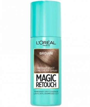 Spray Προσωρινής Κάλυψης Λευκών Καστανό Magic Retouch L’Oreal (75 ml)