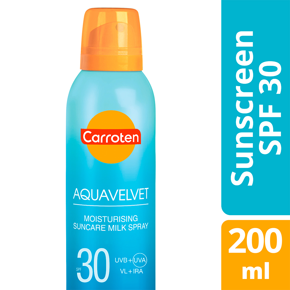 Αντηλιακό Γαλάκτωμα Easy Spray Αquavelv SPF30 Carroten (200ml)