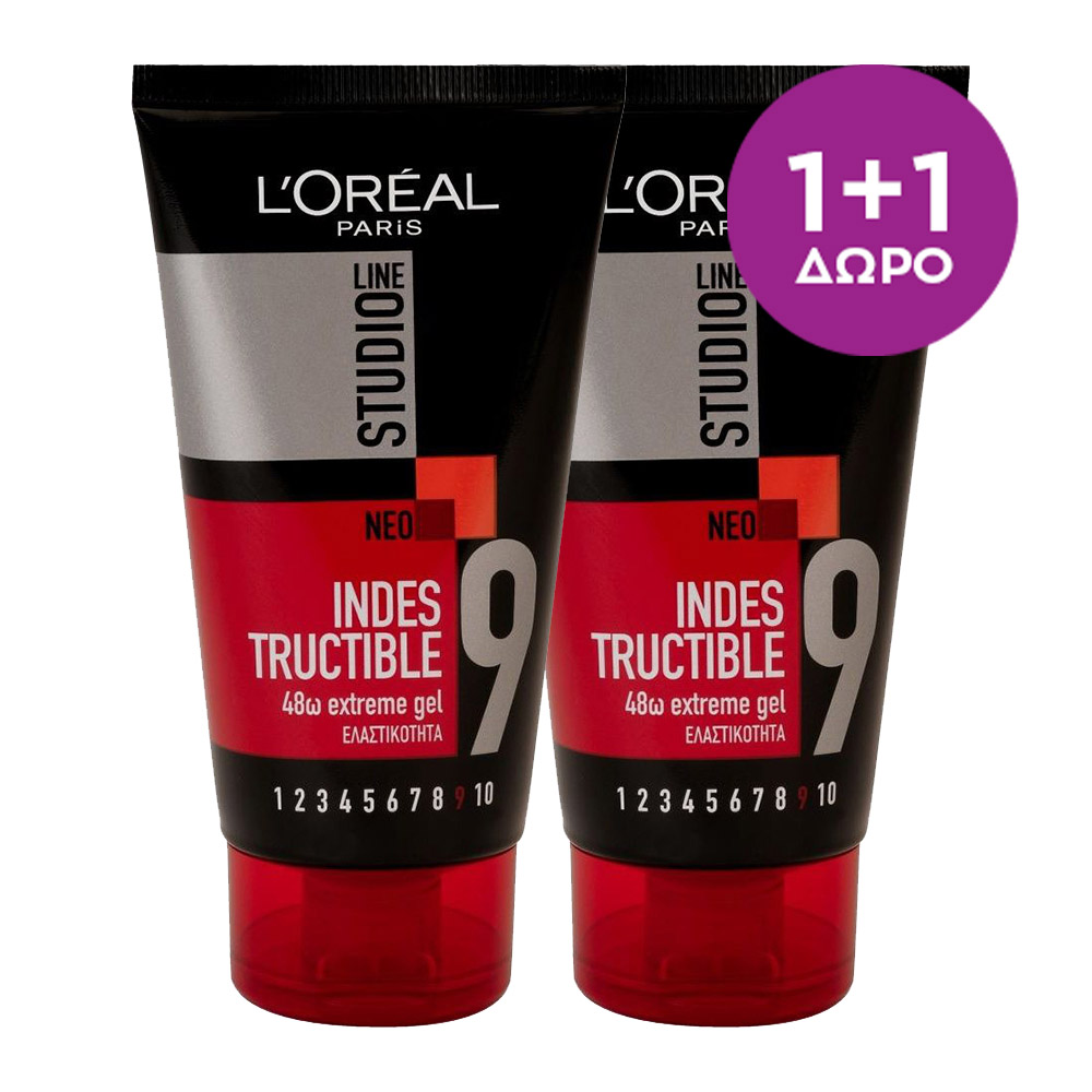 Gel Χτενίσματος Studio Line Indestructible L’Oreal (150 ml) 1+1 Δώρο