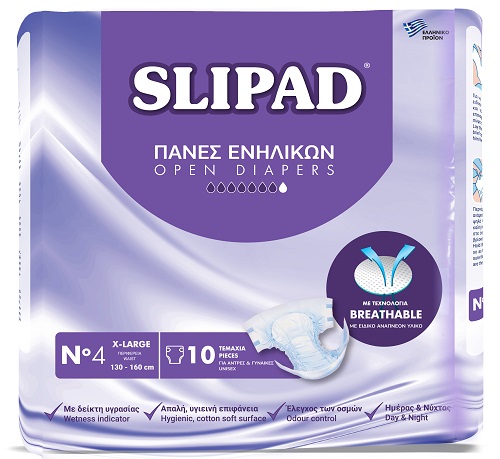 Ανοιχτές Πάνες Ακράτειας Ενηλίκων X-Large Νο4 Slipad (10τεμ)