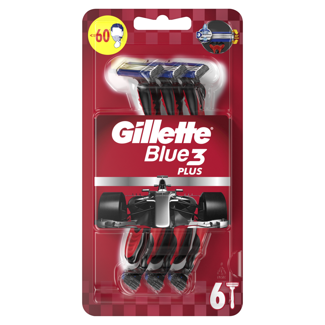 P&G Ξυραφάκια Μίας Χρήσης Blue 3 Red Gillette (6 τεμ) 