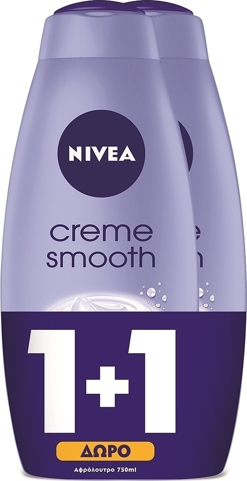 Κρεμώδες Αφρόλουτρο Creme Smooth Nivea (750 ml) 1+1 Δώρο