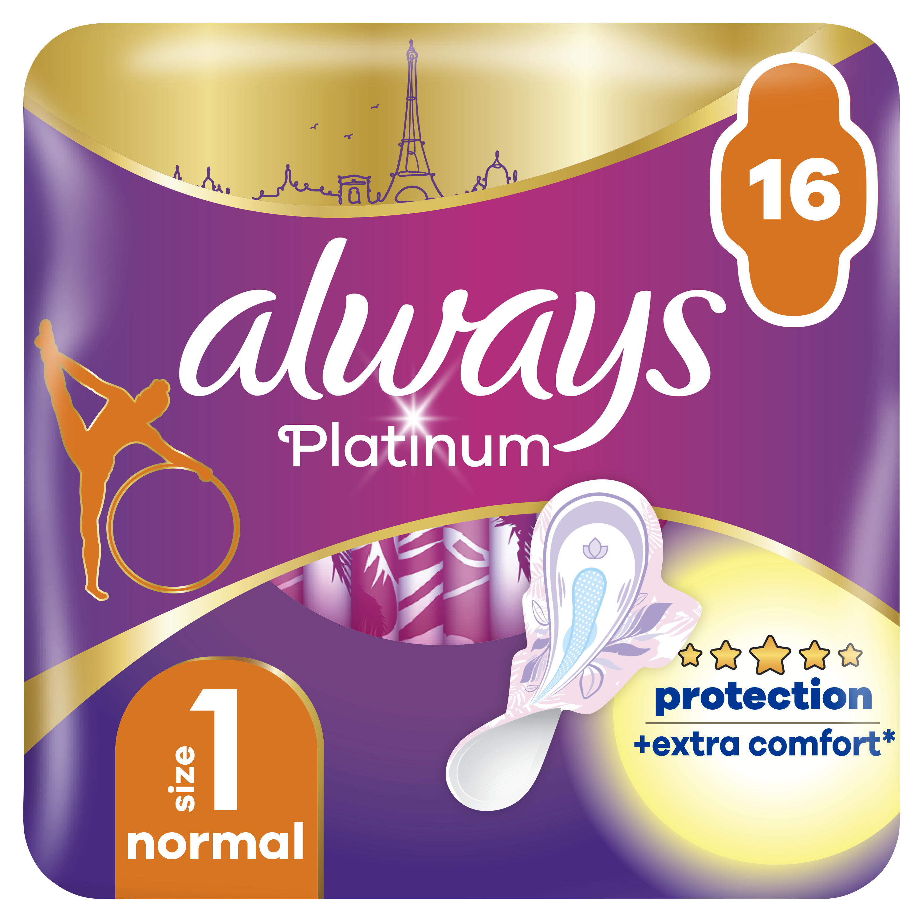 P&G Σερβιέτες Platinum Ultra Normal Plus Με Φτερά Always (Μέγεθος 1) (16τεμ) Duo Pack