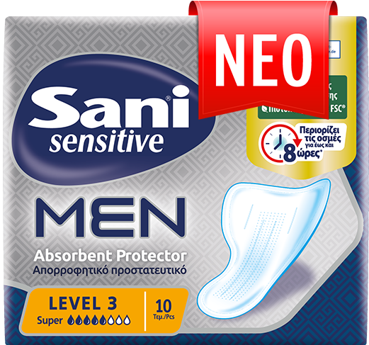 Eπιθέματα ακράτειας Sani Sensitive Men Level 3 (10 τεμ) 4300007221