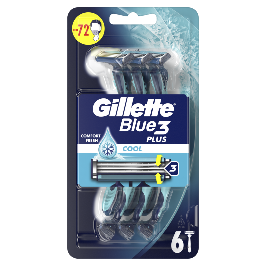 P&G Ξυραφάκια Μίας Χρήσης Blue 3 Cool Gillette (6 τεμ) 