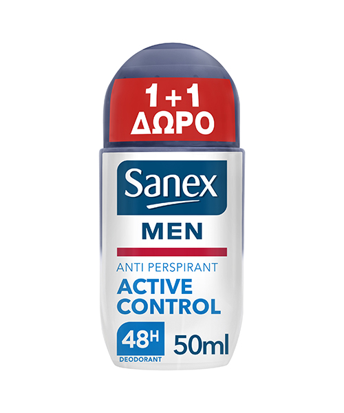 Aποσμητικό Roll On Men Active Control Sanex (2X50ml) 1+1 Δώρο