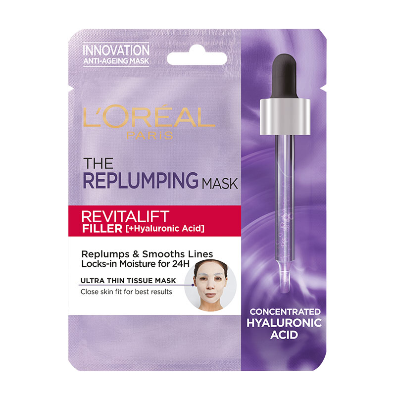 L'Oreal Υφασμάτινη Μάσκα για Εντατική Ενυδάτωση & Σύσφιξη Revitalift Filler L'Oreal Paris (1τεμ)