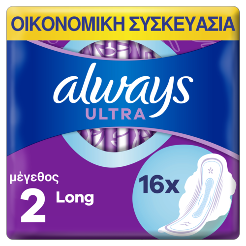 Σερβιέτες Με Φτερά Platinum Ultra Long Plus (Μέγεθος 2) Always (2×16τεμ) 1+1 Δώρο
