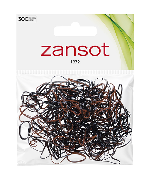 Λαστιχάκια Μαλλιών Μαύρα Καφέ Zan Sot (300τεμ)